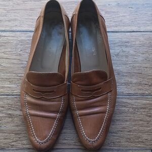Luca Grossi Tan Leather Penny Loafers